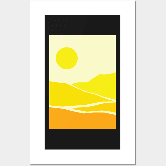 Minimalist Mid Century Modern Sunny Landscape Wall Art by CityNoir